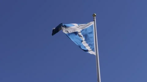 Scottish flag waving in the wind Video stock 331654764