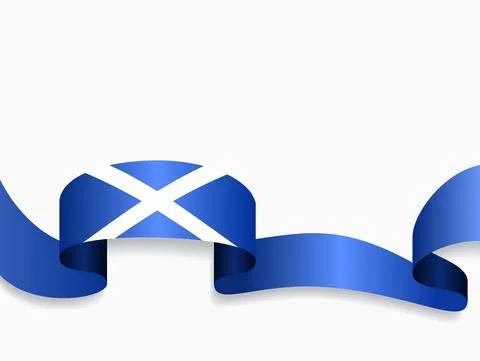 Scottish flag wavy abstract background. Vector illustration. Stock Illustration