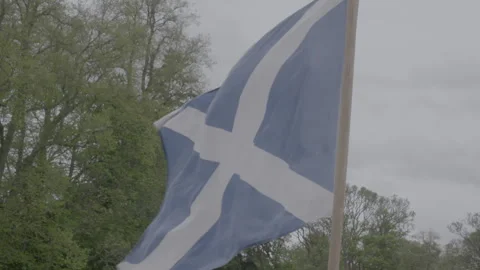Scottish Flag in the wind Stock Footage 322918459