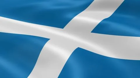 Scottish flag in the wind Stock Photos