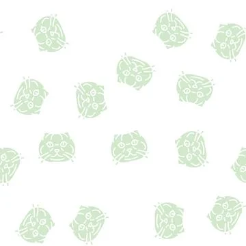 Scottish fold cat cute pet glyph seamless pattern Stock Illustration