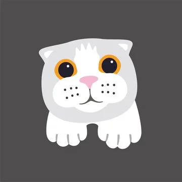 Scottish Fold cat face flat icon design, vector illustration Stock-Illustration