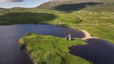Scottish Highlands - Ardvreck Castle Stock Footage 301330439