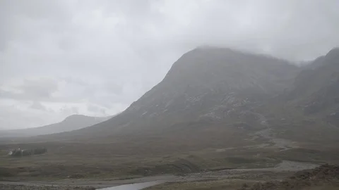 Scottish highlands cloudy slow mo moving Stock Footage 69753554