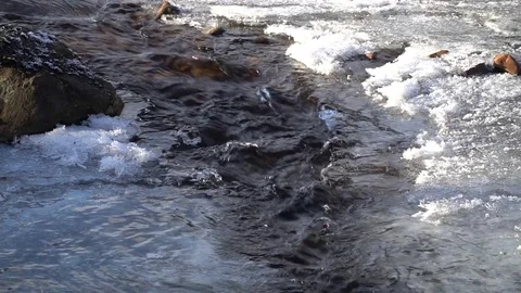 Scottish icy river Stock Footage 79845826