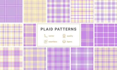 Scottish-inspired plaid collection with rustic checkered designs. Great for.. Stock Illustration
