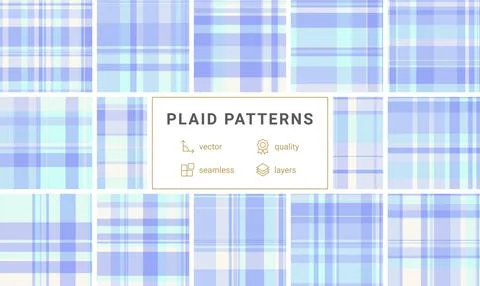Scottish-inspired plaid collection with rustic checkered designs. Great for.. Stock Illustration