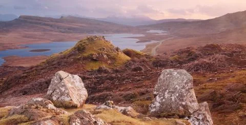 Scottish landscapes: Isle of skye at sunset Stock-Fotos