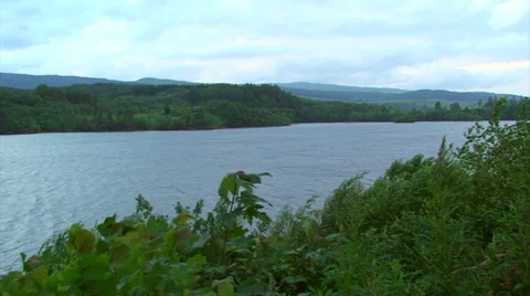 Scottish Loch on a windy cloudy day Stock Footage 39383285