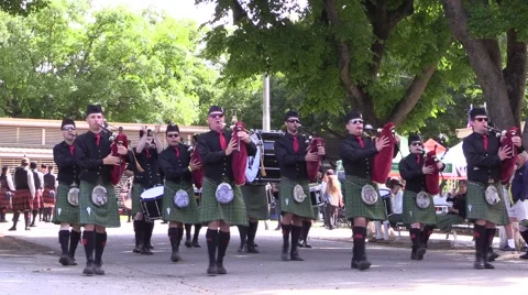 Scottish Marching band , practice Stock Footage 49553691