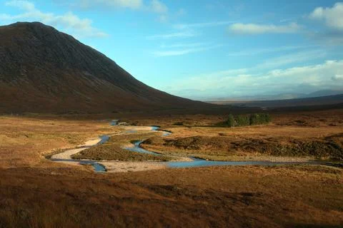 Scottish mountain river in autumn Stock Photos