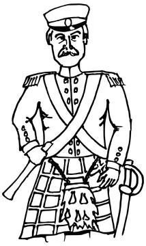 Scottish officer Illustrazione stock