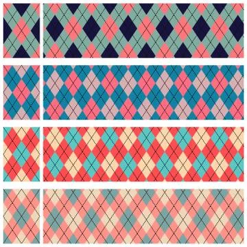 Scottish patterns set Stock Illustration