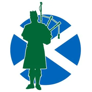 Scottish Piper Flag Stock Illustration