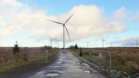 Scottish Power Whitelee wind farm, Eaglesham Moor, near Glasgow, Scotland, UK Stock Footage 300191635