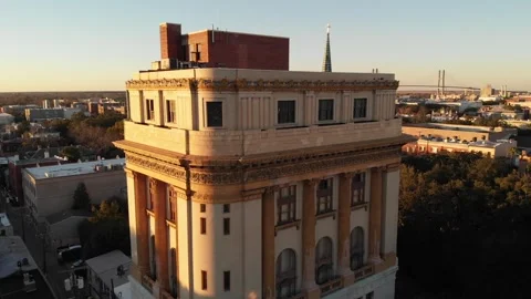 Scottish Rite Building in Historic District Savannah Downtown Stock Footage 245321678