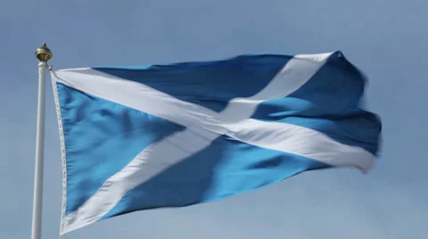 Scottish Saltire blowing in the Wind Video stock 38280200