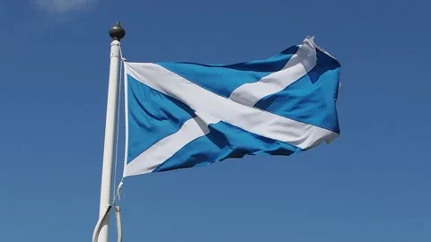 Scottish Saltire blowing in the Wind Stock Footage 282317922
