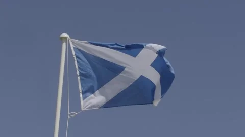Scottish Saltire blowing in the Wind Stock-Footage 340466827