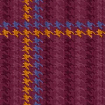 Scottish seamless knitted woolen pattern Houndstooth in a purple tone Illustrazione stock
