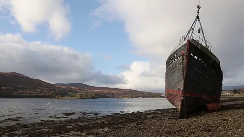 Scottish Shipwreck Stock Footage 82382987