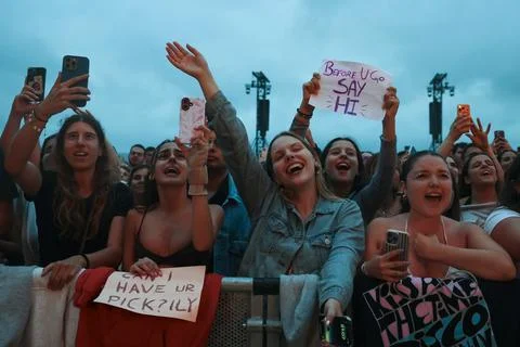 Scottish singer Lewis Capaldi performs in Figueira da Foz, Portugal - 18 Jul 202 Stock Photos