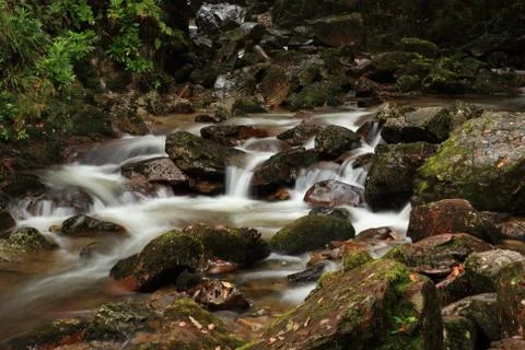 Scottish stream running over rocks Foto stock