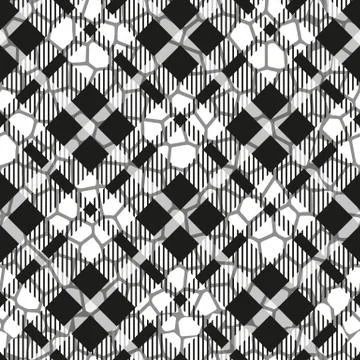 Scottish tartan grunge seamless pattern with leopard spots eps10 Stock Illustration