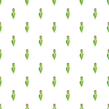 Scottish thistle floral pattern symbolizing endurance and nature Stock Illustration