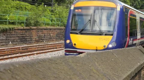 Scottish train passing Video stock 11135889