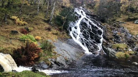 Scottish Waterfall and Stream Stock Footage 130935365