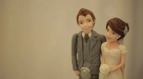 Scottish wedding cake still shot tartan Stock Footage 58548637