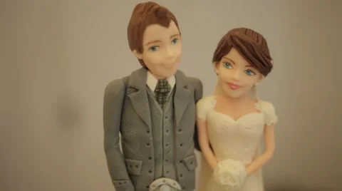 Scottish wedding cake tracking shot close up tartan Stock Footage 58548660