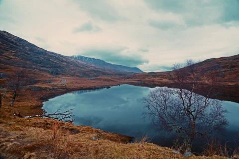 Scottish winter loch reflection Stock Photos