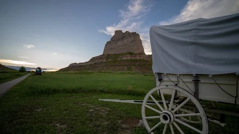 Scotts Bluff Nebraska Sunset Time lapse Stock Footage 112306757