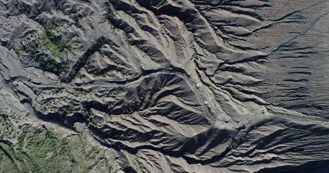 Scour pattern by lava beside mount bromo, East Java, Indonesia. Stock Footage 91205629
