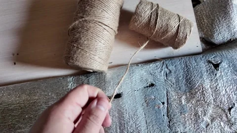 Scourge. Texture of Natural Jute Twine. High-resolution texture of natural .. Stock Footage 315022927