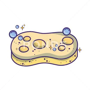 Scouring pad equipment to clean house Stock Illustration