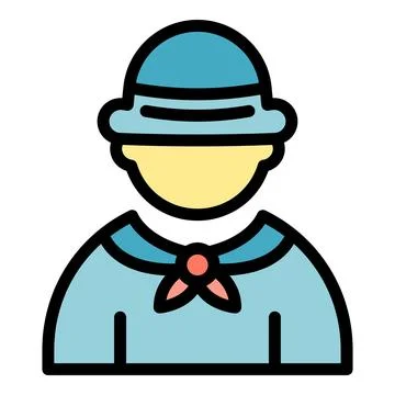 Scout boy icon vector flat Stock Illustration