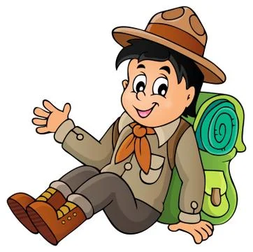 Scout boy theme image - eps10 vector illustration. Stock Illustration