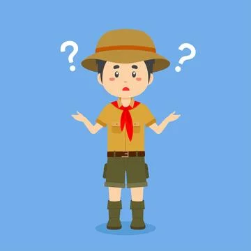 Scout Confused with Question Mark Stock Illustration