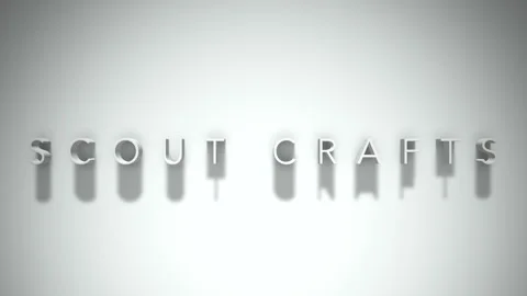 Scout crafts 3D title animation with shadows on a white background Stock Footage 298003479