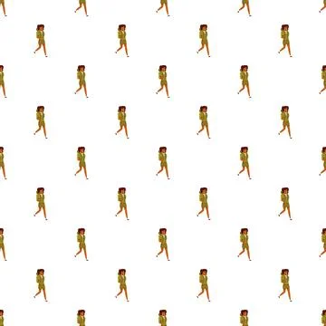 Scout girl walking pattern representing adventure and exploration Stock Illustration