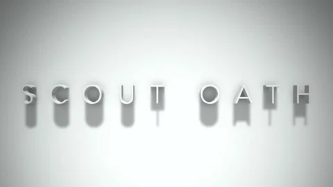Scout Oath 3D title animation with shadows on a white background Stock Footage 296716201