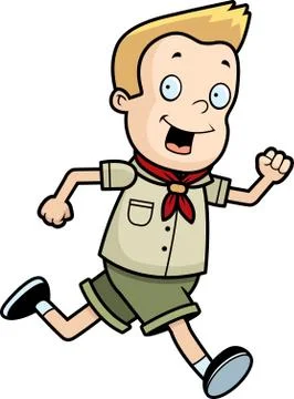 Scout Running Stock Illustration