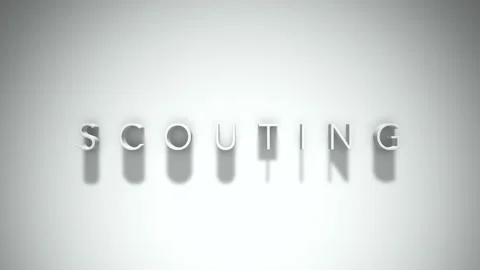 Scouting 3D title animation with shadows on a white background Stock Footage 297670715