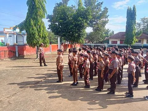 Scouting activities at school. This activity aims to train independence Stock Photos