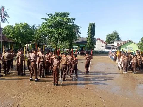 Scouting activities at school. This activity aims to train independence Stock Photos