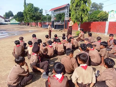 Scouting activities at school. This activity aims to train independence Stock Photos