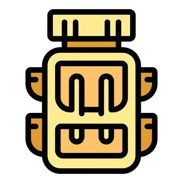 Scouting backpack icon vector flat Stock Illustration